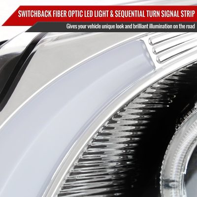 2003-2007 Cadillac CTS Halo LED Turn Signal Projector Headlights Chrome