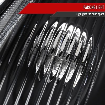 2007-2009 Nissan Sentra Factory Headlights w/Amber Reflector Matt Black/Clear