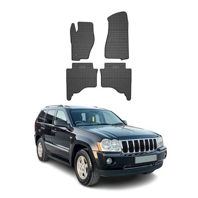 2005-2010 Jeep Grand Cherokee Floor Mats Liners Full Set All Weather Rubber Black
