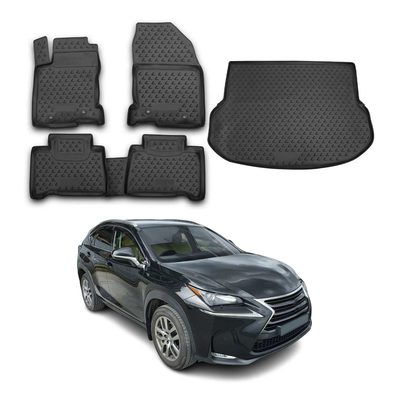 2015-2017 Lexus NX200t Floor Mats & Cargo Liner Full Set All Weather Black
