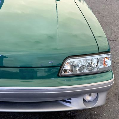 1987-1993 Ford Mustang Crystal Headlights Chrome Housing/Clear Lens