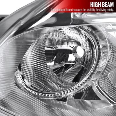 2008-2013 Nissan Rogue/ 14-2015 Rogue Select Headlights Amber Reflectors Chrome