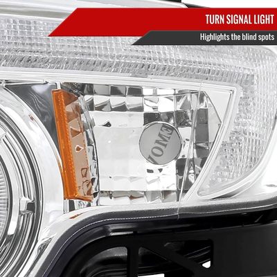 2007-2010 Ford Edge Halo Projector Headlights w/ LED Light Strip Chrome/Clear