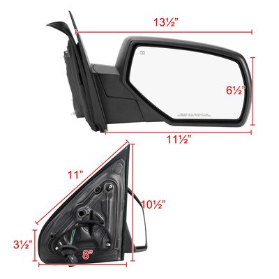 2014-2018 Chevy Silverado/GMC Sierra Matt Black Heated Side Mirror Passenger