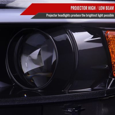 2015-2017 Ford Mustang HID-Type LED Turn Signal Projector Headlights Smoke