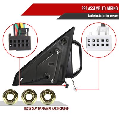 2013-2019 Dodge RAM Black Auto-Fold & Heated Side Mirror Turn Signal Passenger