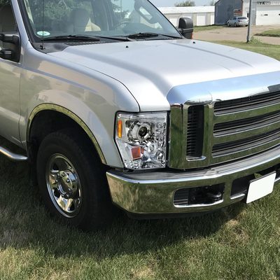 2008-2010 Ford F-250 F-350 F-450 Dual Halo Projector Headlights Chrome/Clear