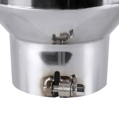 Universal 5" Inlet/8" Outlet Chrome Stainless Steel Bolt-On Angled Exhaust Tip