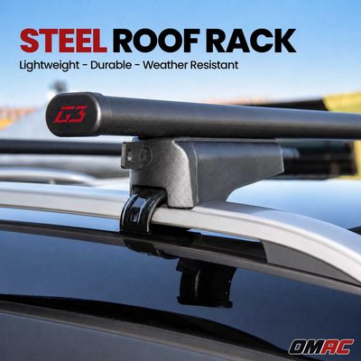 G3 Roof Racks for Toyota RAV4 2006-2012 Steel Lockable 2Pcs Black