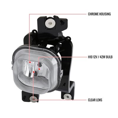 2008-2010 Ford F-250/350/450/550 Super Duty H10 Fog Lights & Switch Chrome