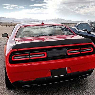2008-2017 Dodge Challenger Black Primer ABS Hellcat Style Rear Spoiler