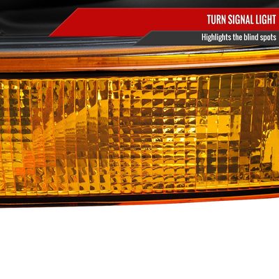 2003-2023 Chevy Express/GMC Savana Factory Headlights Amber Bumper Lamp Black