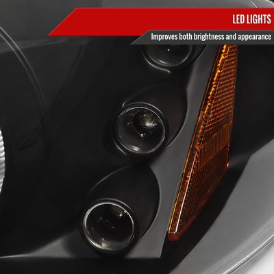 1998-2004 Dodge Intrepid Dual Halo Projector HeadLights Matte Black/Clear Lens