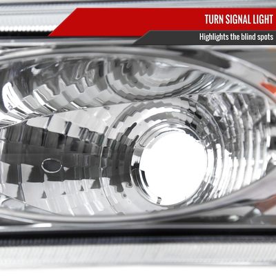 1999-2002 Chevy Silverado/Tahoe/Suburban Headlights Bumper Light Chrome