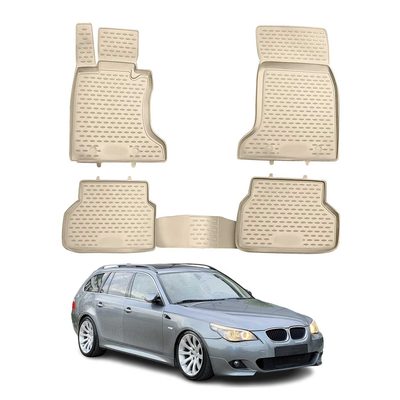 2004-2010 BMW 5 Series E60 E61 Sedan Touring Floor Mats Liners Full Set All Weather Beige