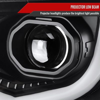 2015-2021 Chevy Colorado LED Bar Projector Headlights Matte Black/Clear Lens