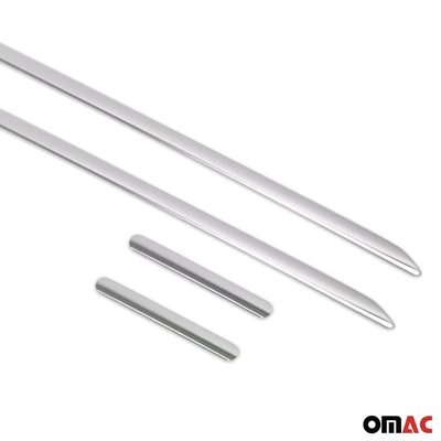 2007-2015 Smart ForTwo Side Door Molding Trim Skirt Garnish Stainless Steel Silver 4Pcs