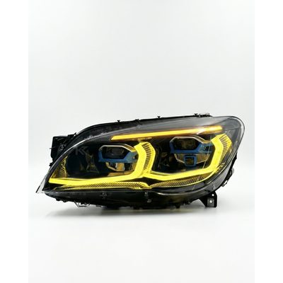 BMW 7 Series F02 G12 Style LED Headlight Assembly with Dual-Color DRL (Yellow / White) 2013 - 2015 (Replaces 63117228423)