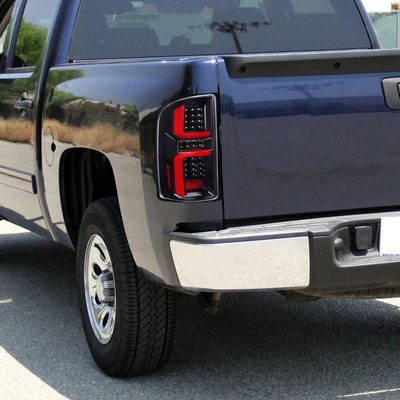 2007-2013 Chevy Silverado 1500 2500HD/3500HD LED Tail Lights Red Jet Black