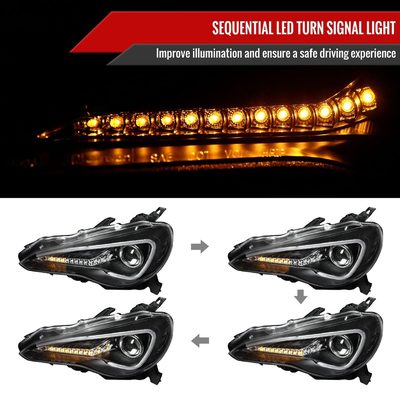 2012-2017 Toyota 86 Scion FR-S LED Bar Headlights Signal Lights Black