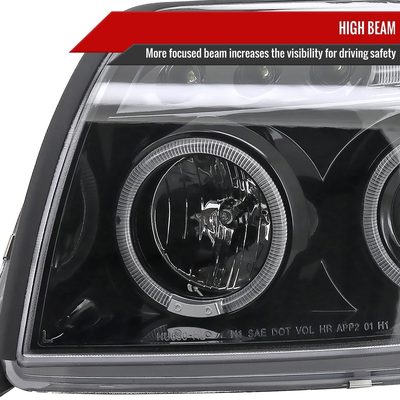 2003-2005 Toyota 4Runner Dual Halo Projector Headlights Jet Black/Clear Lens