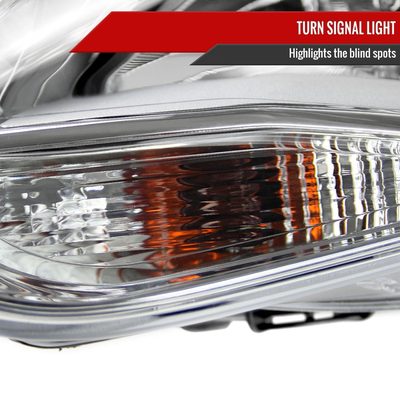 2012-2014 Ford Focus Factory Style Headlights w/ Amber Reflectors Chrome/Clear