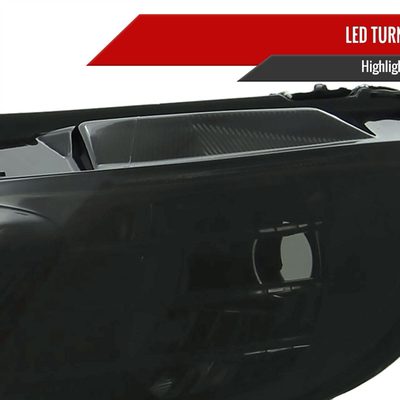 2006-2011 Honda Civic Sedan Projector Headlights R8 LED Light Chrome/Smoke