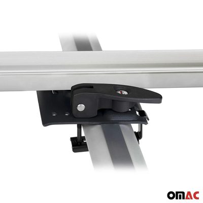 Bike Carrier Roof Rail Rack Cross Bars Luggage 47" Black Aluminum Set