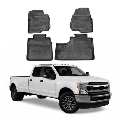 2017-2022 Ford F-450 Super Duty Crew Cab Floor Mats Liners Full Set All Weather