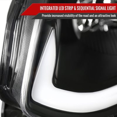 2003-2007 Infiniti G35 Coupe LED Bar Projector Headlights Turn Signals Black