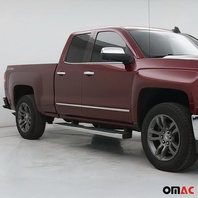 2014-2019 Chevrolet Silverado 2500 Side Door Molding Trim Stainless Steel Silver 4 Pcs
