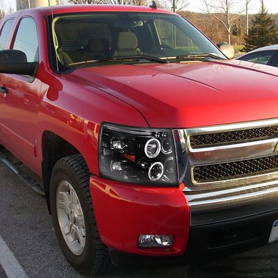 2007-2013 Chevy Silverado 1500 2500HD 3500HD Dual Halo Headlights Jet Black