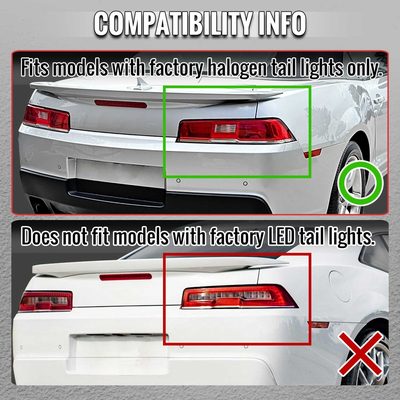 For Chevrolet Camaro 2014-2015 Full Red LED Sequential Tail Light Black Housing Clear Lens