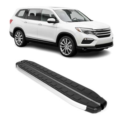 2016-2022 Honda Pilot Running Boards Side Steps Silver & Black