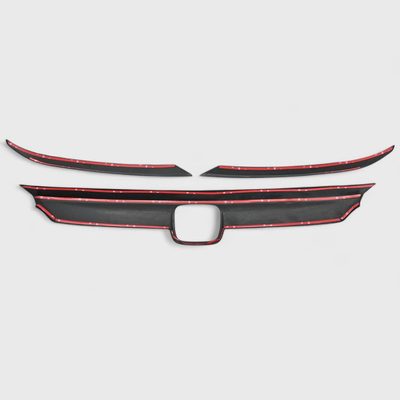 2018-2020 Honda Accord Grille Overlay Gloss Black 3Pcs ABS Plastic