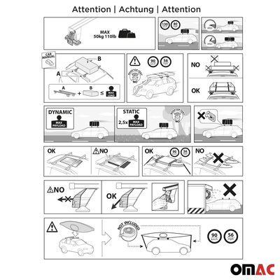 2014-2018 BMW X5 F15 F85 Roof Rack Cross Bars Black