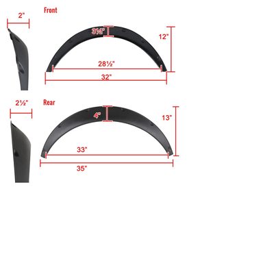 Universal 4PC Set Extra Wide Body Wheel Fender Flares Wheel Protector
