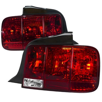 2005-2009 Ford Mustang Sequential Tail Lights Chrome Housing/Red Lens