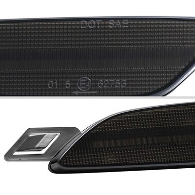For Porsche Cayenne 958 2015-2018 Front Bumper LED Side Marker Turn Signal Lights Chrome Housing Smoked Lens