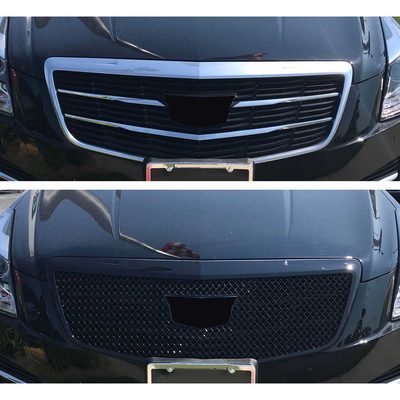 2015-2019 Cadillac ATS Grille Overlay Gloss Black 1Pcs ABS Plastic