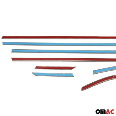 2012-2018 Ford Focus Hatchback 3.gen Window Molding Trim Streamer Stainless Steel Dark Chrome 8 Pcs