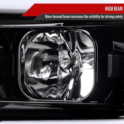 2015-2019 Chevy Silverado 2500HD/3500HD LED Signal Projector Headlights Black