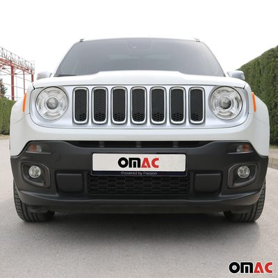 2015-2018 Jeep Renegade Fog Light Lamp Bezel Cover Brushed Steel Dark 2Pcs