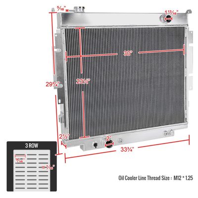 1983-1994 Ford F-150/F-250/F-350/F59 Aluminum 3-Row Performance Radiator