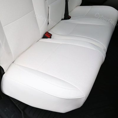 Tesla Cybertruck Seat Covers Leather Seat Protector Full Coverage(Black/White)