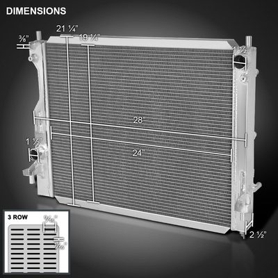2005-2014 Ford Mustang V6 V8 Aluminum 3-Row Performance Radiator