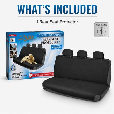 Rear Bench Car Seat Cover Odor Eliminating Pet Hammock Black