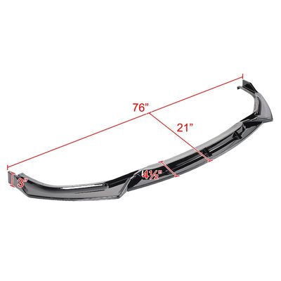 2019-2021 Honda Civic Sedan Glossy Black 3Pcs Front Bumper Lip Set