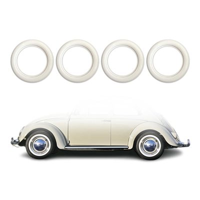 15" White Wall Tire Insert fits VW Bug Pre Beetle Sidewall Rubber Ring Set 4x