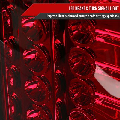 1988-2000 Chevy Silverado/Tahoe/Sierra/Jimmy/Yukon LED Tail Lights Chrome/Red